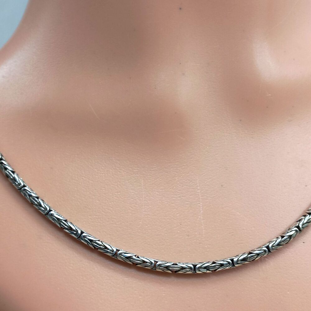 Sterling Silver BYZANTINE CHAIN 3mm 25g 18" Necklace - Picture 6 of 7